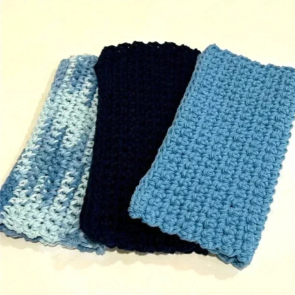 Hand Crocheted Washcloth/Dishcloth - Set of 3
